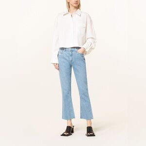 NWT Paige Colette High Rise Crop Flare in Starcourt Distressed